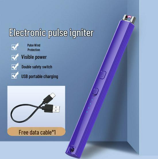 Rechargeable Long-Handle Aroma Candle Lighter – Electronic Pulse Extended Ignition Stick for Gas Stoves