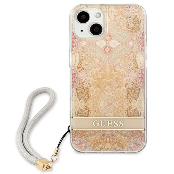 Guess Guhcp13Shflsd Iphone 13 Mini 5,4Złoty/Gold Hardcase Flower Strap