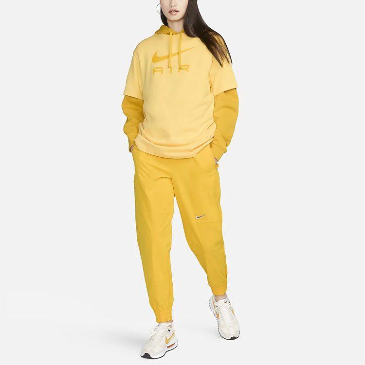 Nike Air Women's Logo Letter Print Crewneck T-Shirt Yellow DX7919-795