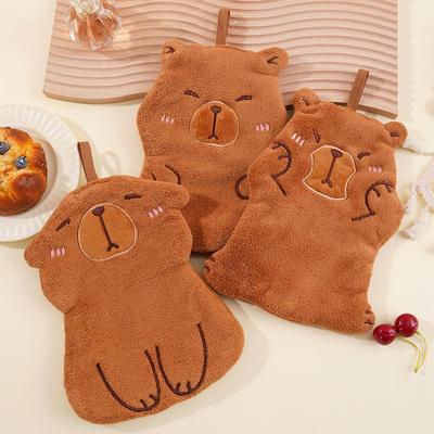 Capybara Cartoon Quick-Dry Absorbent Hand Towel for Kitchen & Bathroom