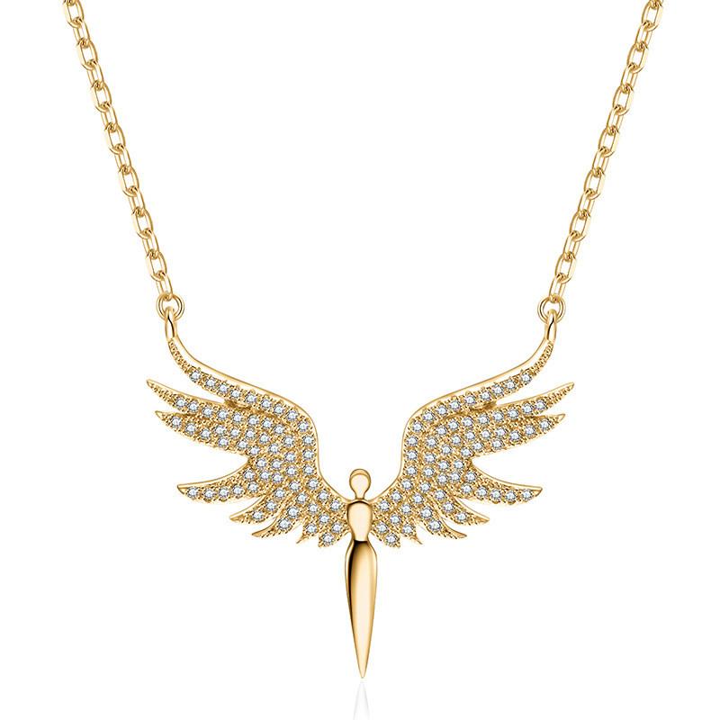 Beautiful Steel Titanium Angel Wings Necklace For Women Perfect For Gifts Travel