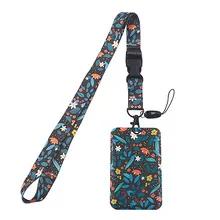 

Student ID Card Holder with Floral Leaf Lanyard Aesthetic Bus Subway Card Case Kpop Photocard Protector Cover Card Storage Bags