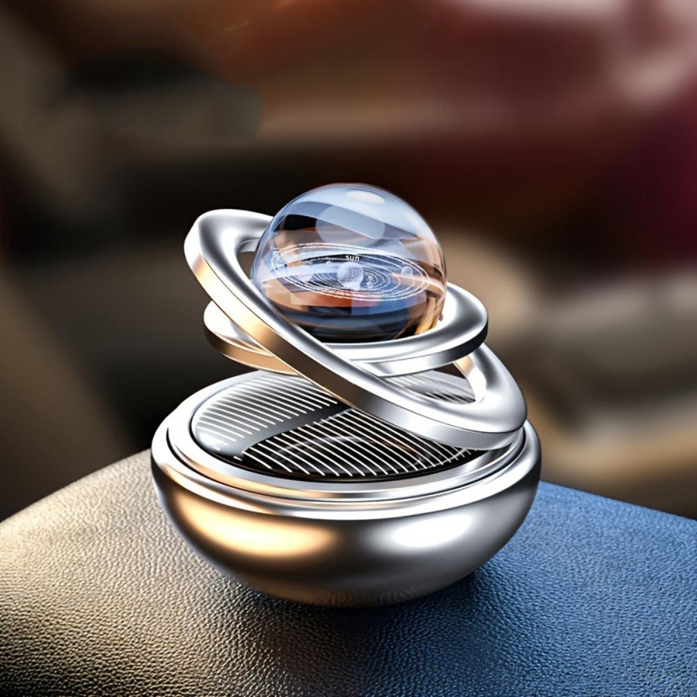 Désodorisant solaire pour voiture, Double anneaux, Suspension rotative, diffuseur d'aromathérapie, tableau de bord, parfum, ornement automobile