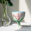 Handmade Flower Ceramic Mug Goblet Ice Cream Dessert Cup Water Cups Beverage Cups Juice Cup Wine Glass Coffee Mug Milk Mugs