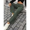 2025 Autumn and Winter New Style Solid Color Drawstring Pocket Loose Casual Trousers for Women