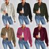 2024 Europe Autumn/Winter Women's Casual Short Lapel Corduroy Jacket