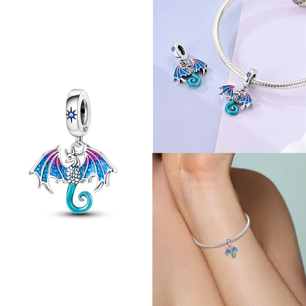 Broken Bird Egg Dragon Eggs In Blue Ice Beads Charms Fit Bracelet Diy Friend Gift Children'S Day Diy Necklace Women