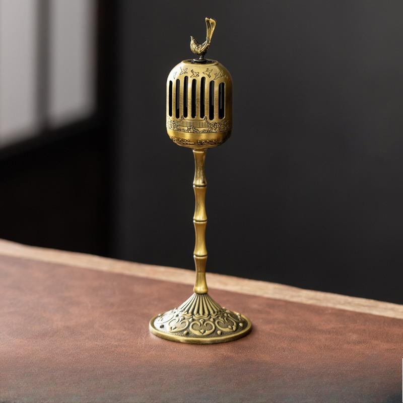 Matel Magpie Hollow Lamp Sandalwood Fragrance Censer Smoking Backflow Incense Holder Tea House Ornaments Study Room Home Decor