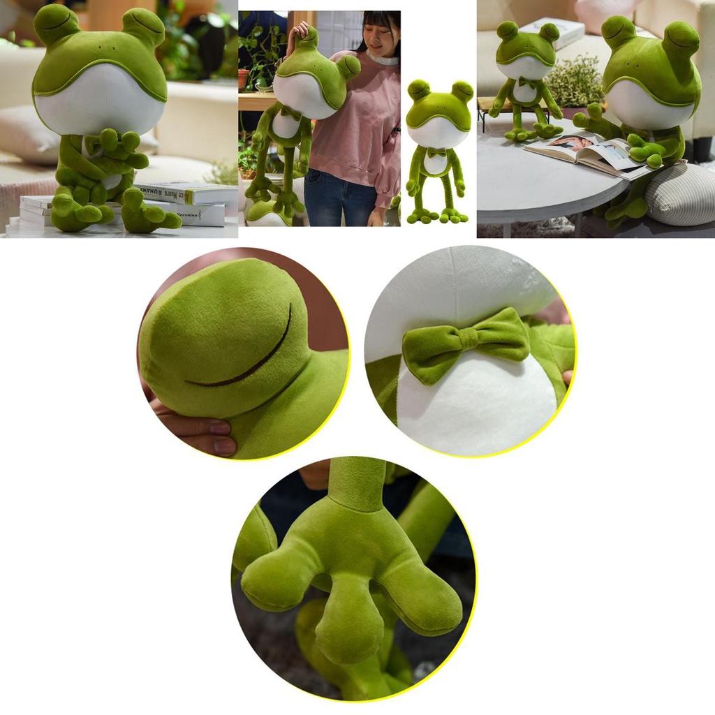 Adorable Soft Plush Frog Stuffed Animal Toy Ideal For Kids Bedtime Cuddly Pillow