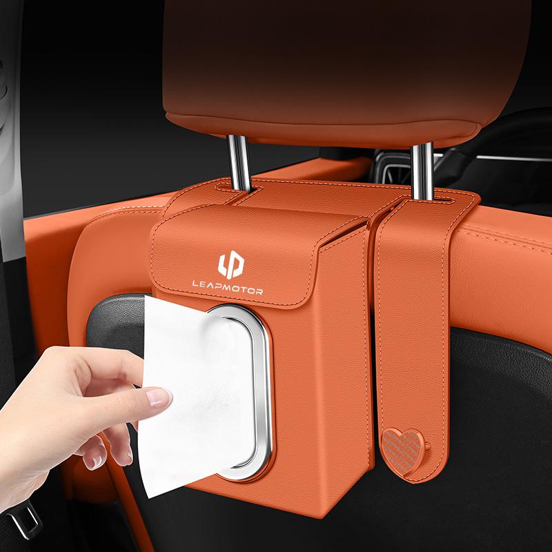 Versatile Car Tissue Box: Hang on Armrest, Seat Back, or Dashboard.