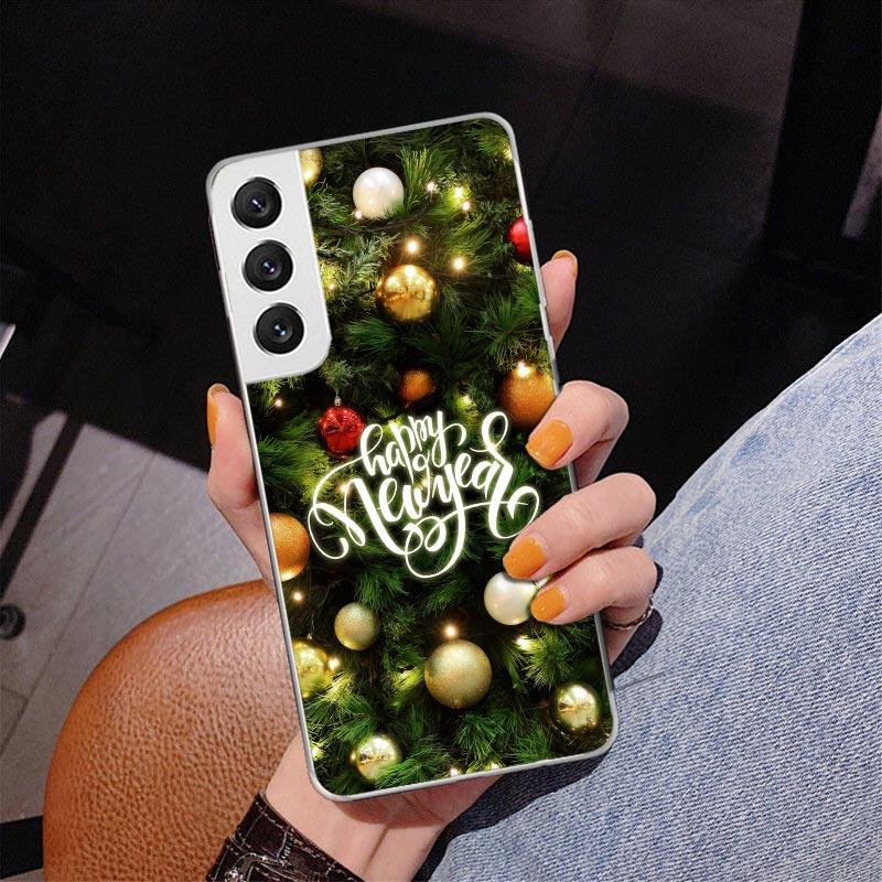 Merry Christmas Tree Snow Phone Case For Samsung Galaxy S24 S25 Edge S26 Ultra S23 S22 S21 Plus S20 FE + Personalized Print Cove