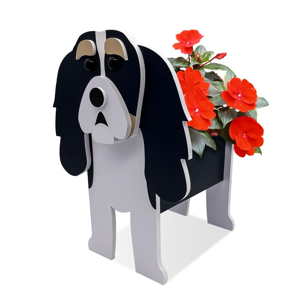 Garden Flower Pot Dog Planter Schnauzer Bulldog Poodle Corgi Yorkshire Garden Pots DIY PVC Flower Planter Garden Home Decor