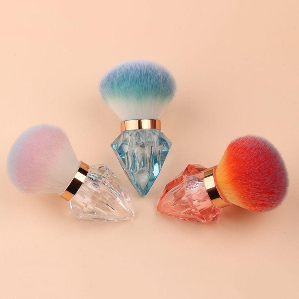 Dust-proof Nail Cleaning Brush Rhinestone Shape Makeup Brush Mini Powder Blusher Brush  Travel