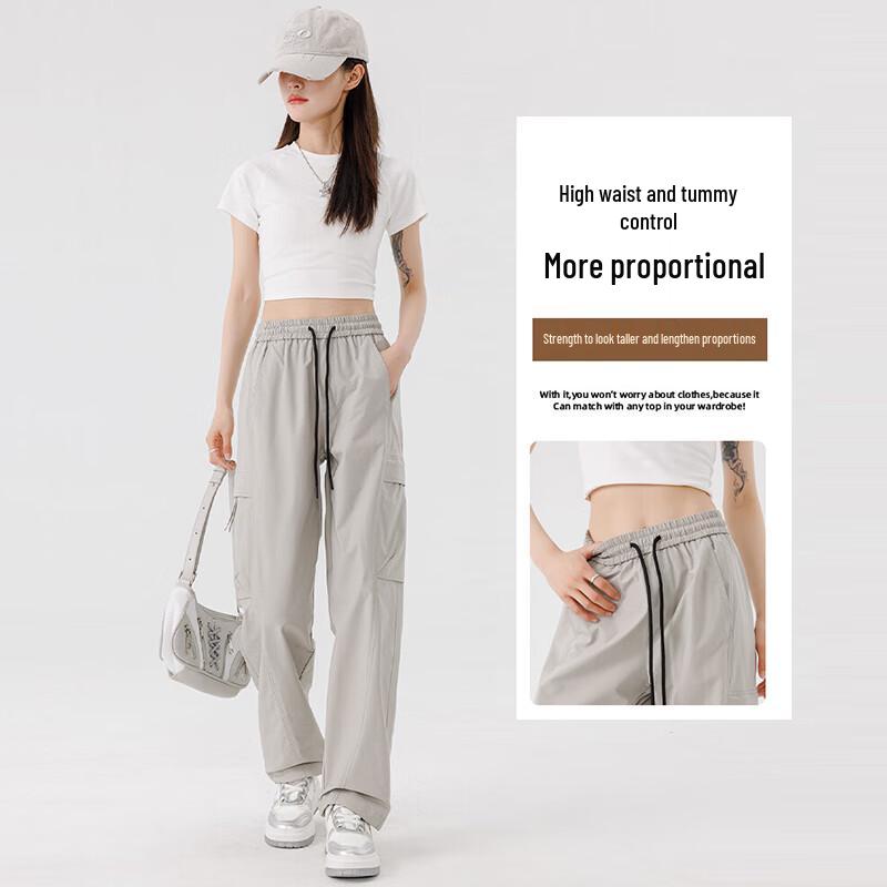 ROMON Women's Casual High-Waist Straight-Leg Trousers