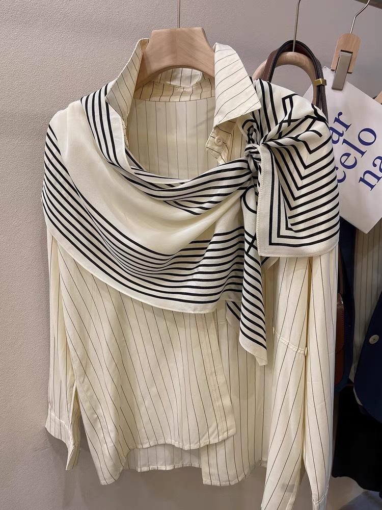 

Скандинавский простой двойной креп-шелк! Шелковый шарф из тутового шелка Женский весенне-летний универсальный длинный шелковый шарф-лента 145 белый