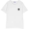 STONE ISLAND T-Shirt Solid Color Crew Neck Fitted Short Sleeve Kids Tops White 791620147-V0093