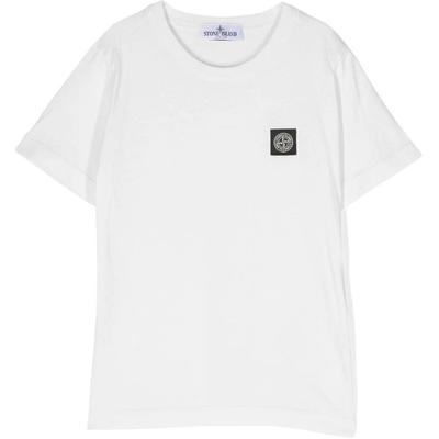 T-Shirt Solid Color Crew Neck Fitted Short Sleeve Kids Tops White 791620147-V0093