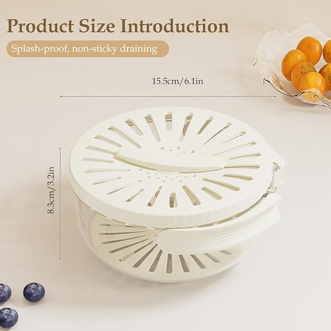 Draining Basket with Lid,  with Collapsible Handle,Portable Food Storage Container