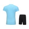 Li-Ning Gradient V-Neck Comfortable Short Sleeve Drawstring Elastic Waist Quick-Dry Sports Shorts Set Women sets AATV014-5