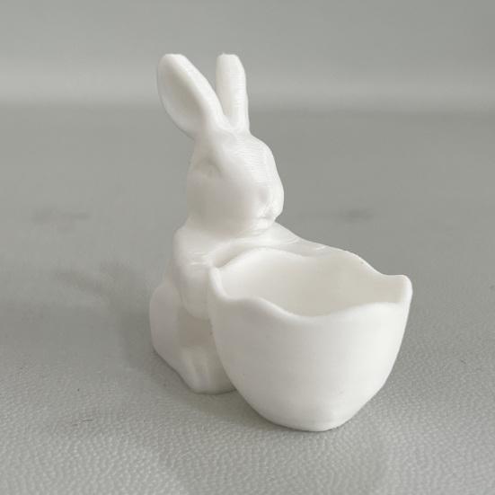Великодній Зайчик Цукерниця 3D-друкований Кролик Тарілка для Закусок Декоративна Ваза для Десертів Горіхів для Великодньої Вечірки Настільний Декор для Дому