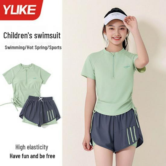Girls' Quick-Dry Split Swimsuit - 2025 Summer Collection for Older Kids