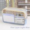 PU Leather+PVC Pencil Case Large Capacity Stationery Bag Stationery Organizer  School Office