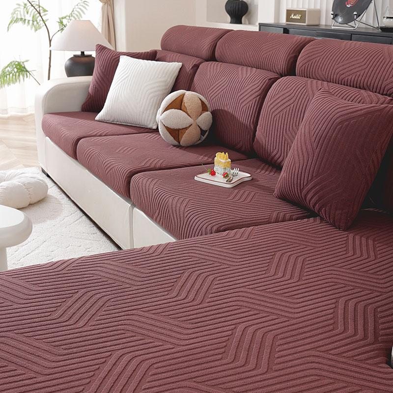 

Lanmolifethickened Жаккардовый Чехол на Сиденье Дивана Спандекс Пыленепроницаемый Эластичные Чехлы на Диван Съемная Чистка Защитный Чехол для Мебели 1PC 2Seater кофейный