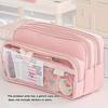 Astuccio Colore Solido Busta Trasparente Coreana per Penne Grande Capacità Borsa Organizer per Cancelleria Materiale Scolastico