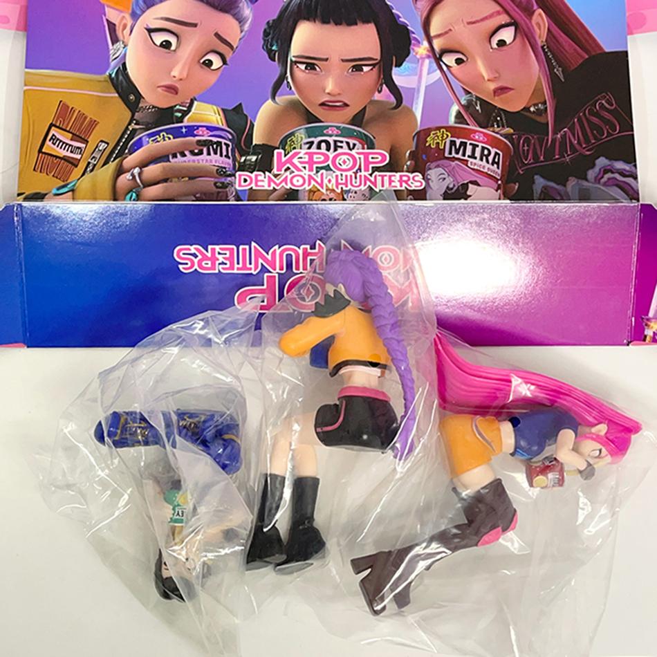 New Kpop Demon Hunters Figure Toy PVC Model Cartoon Noodle Stopper Desk Decoration Collection Doll For Children Gift