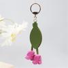 Stylish Tulip Keychain PU Leather Alloy Durable Accessory Elegant Floral Key Ring For Bags Backpacks Gift Idea