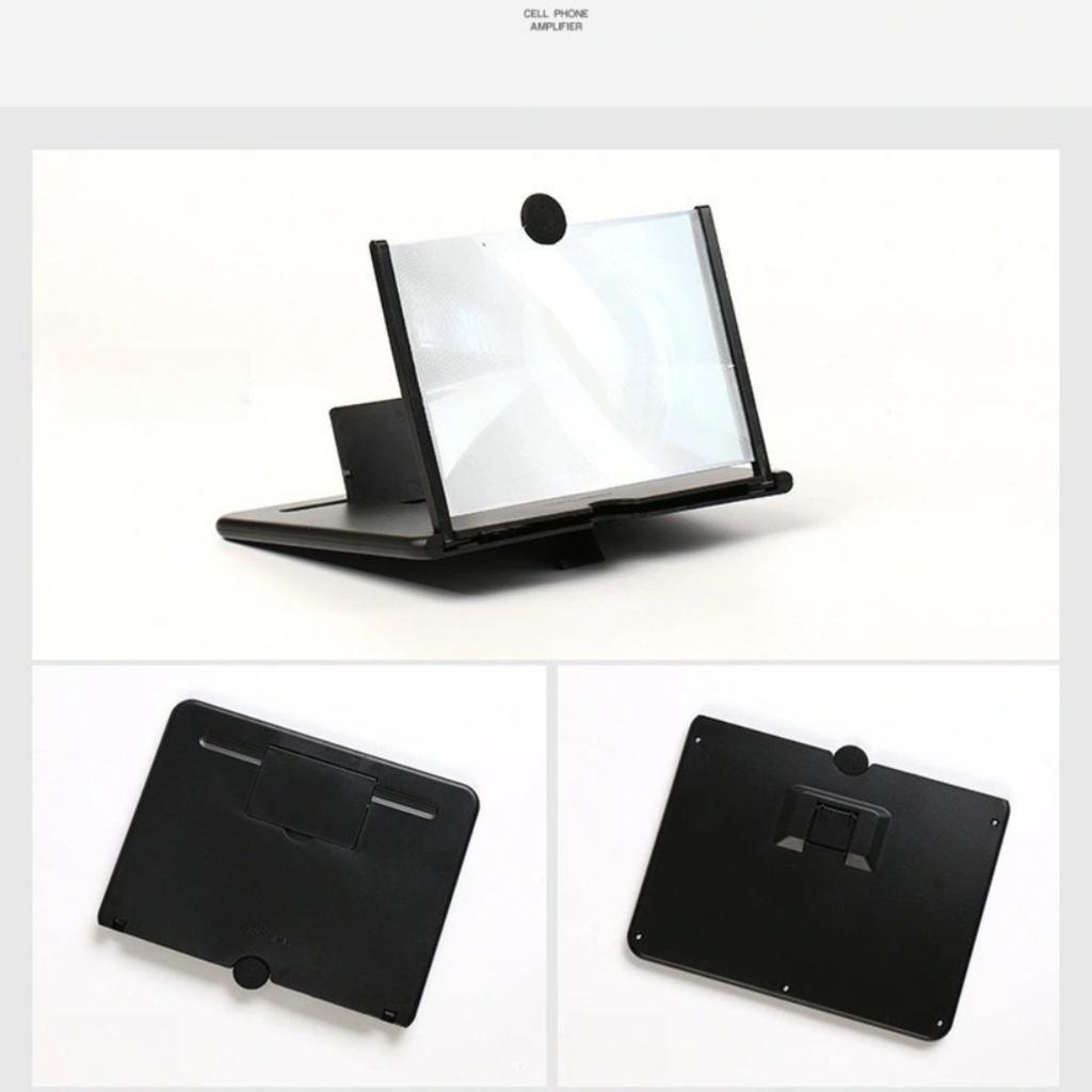 10-12 Inch Smartphone Screen Magnifier, HD Fresnel Lens Portable Movie Viewer with Stand, 3D Theater Experience for iPhone Android Phones