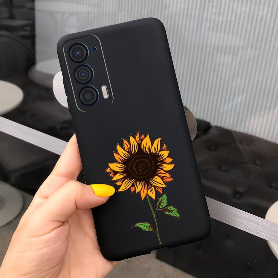 Silicon Case For Motorola Edge (2021) / Edge 5G UW (2021) Fashion Sunflower Daisy Pattern Soft Phone Cases For Edge 2021 XT2141