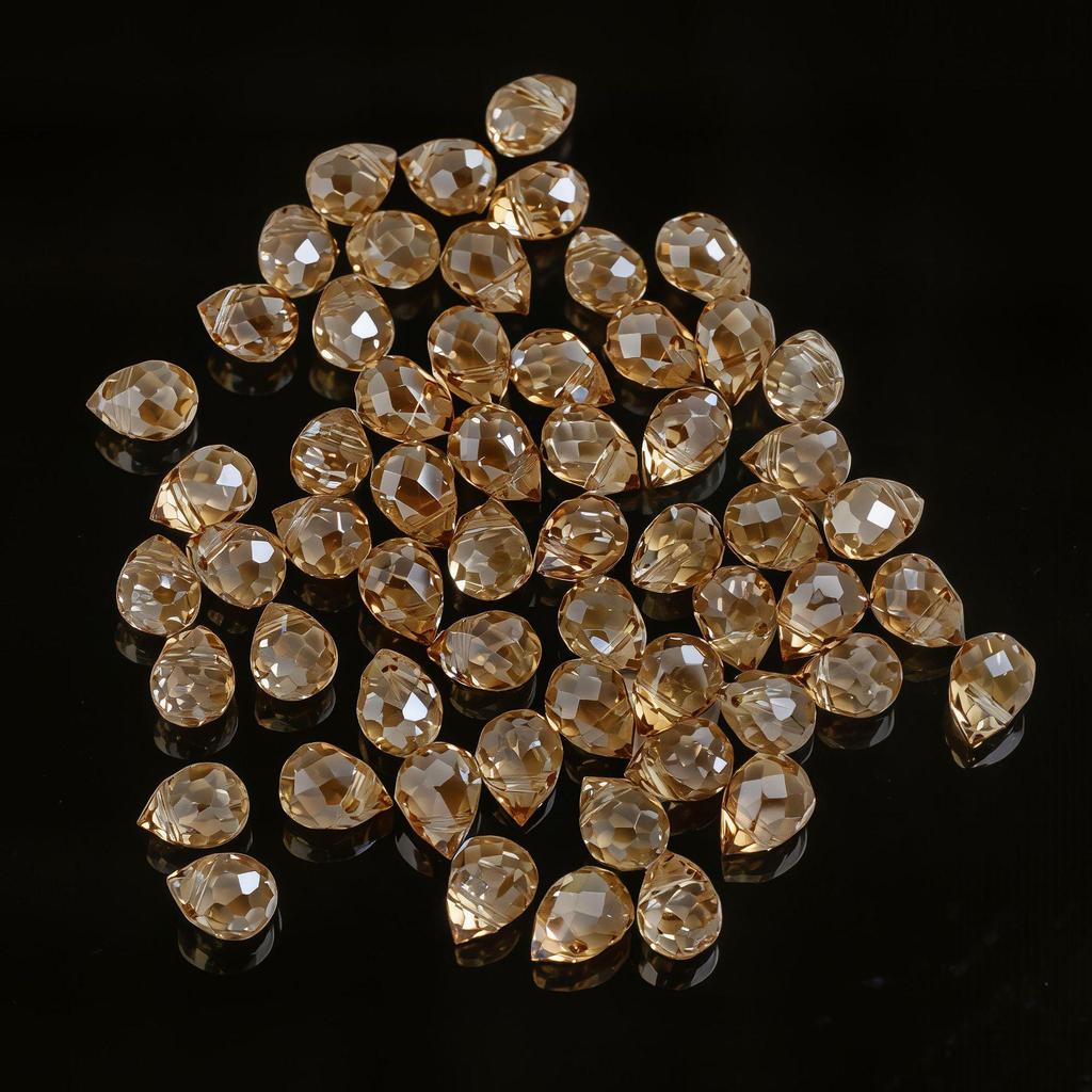 Transluzente schillernde Erdbeer-Kristallperlen, 8x10mm facettierte Kette für DIY-Armbänder & Halsketten