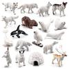 Children'S Simulation Animal Model 18-Piece Mini Igloo Arctic Winter Animal Beluga Husky Ornament Toy