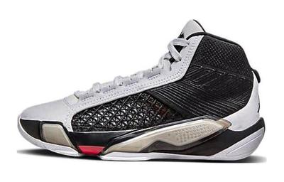 Air Jordan 38 Cushioning Abrasion Resistant Slip Resistant Mid Top Children's Basketball Shoes Black White DZ3499-106
