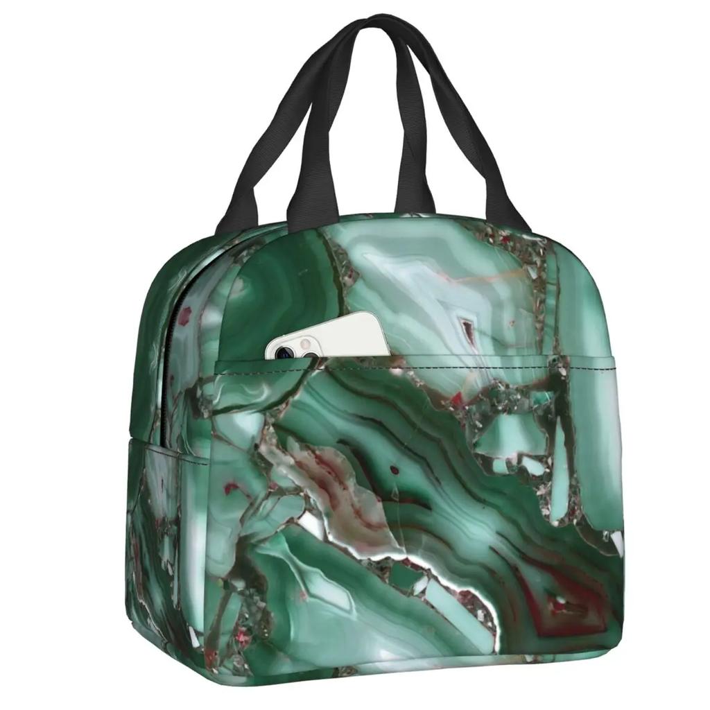 Marmor Grau Kupfer Schwarz Gold Isolierte Lunchtaschen für Frauen Abstraktes Muster Kühltasche Thermische Lebensmittel Lunchbox Kinder Schule Kinder