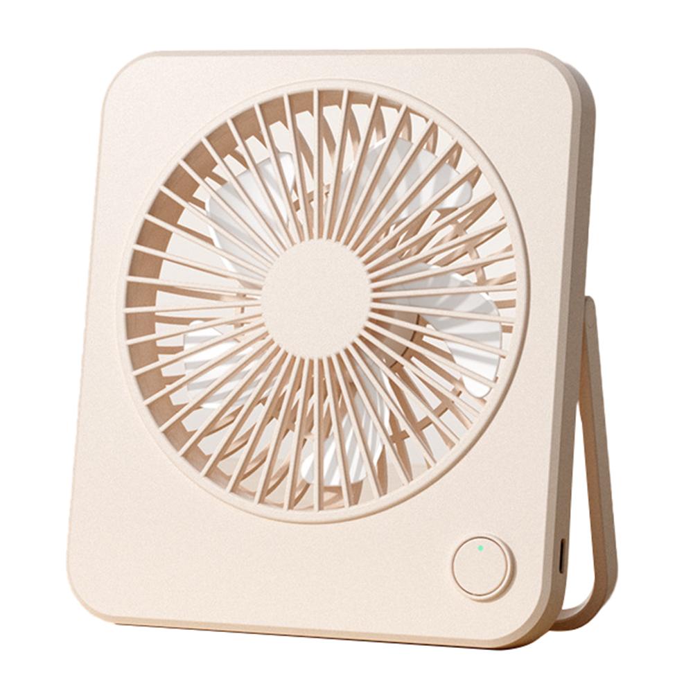 

W70 Ultra Thin Desktop Mini Fan USB Charging 3 Speeds Cooling Fan with Foldable Stand Beige