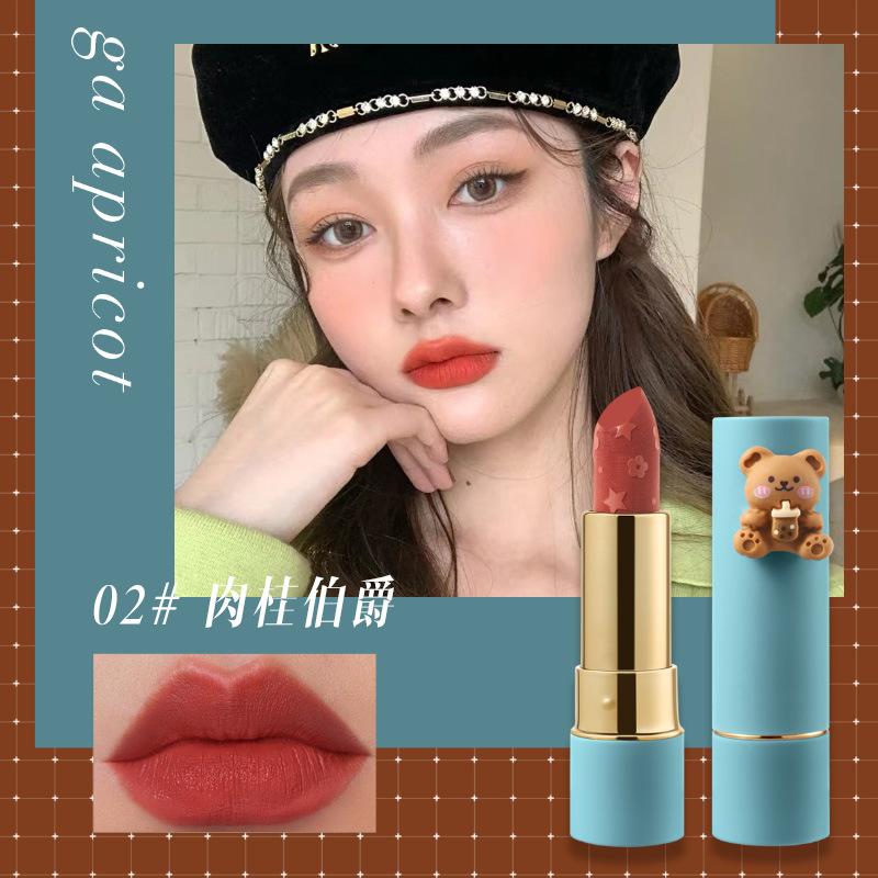 Niedlicher Bären-Lippenstift Airy Bear Lippenstift Matt Matt Täglich No-Makeup Lipgloss