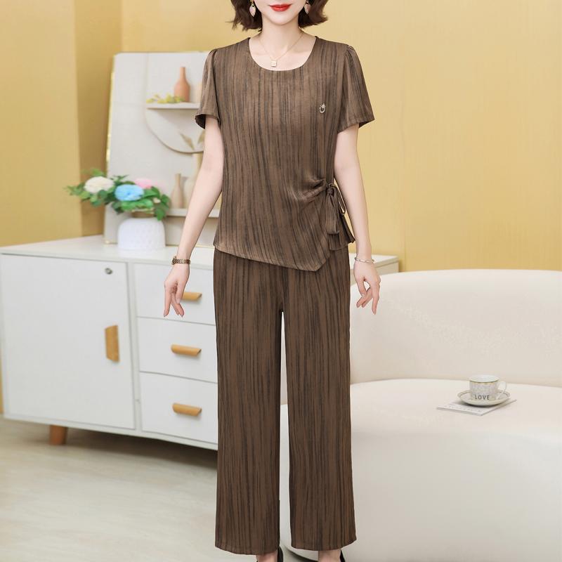 Women's Plus Size 2-Piece Casual Set, Short Sleeve Top & Wide Leg Pants (XL-5XL)