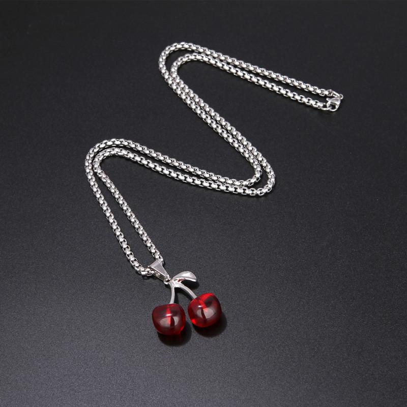 

Cherry Necklace Hip Hop Pendant Men S Trendy Cool And Handsome Sweater Chain With Accessories