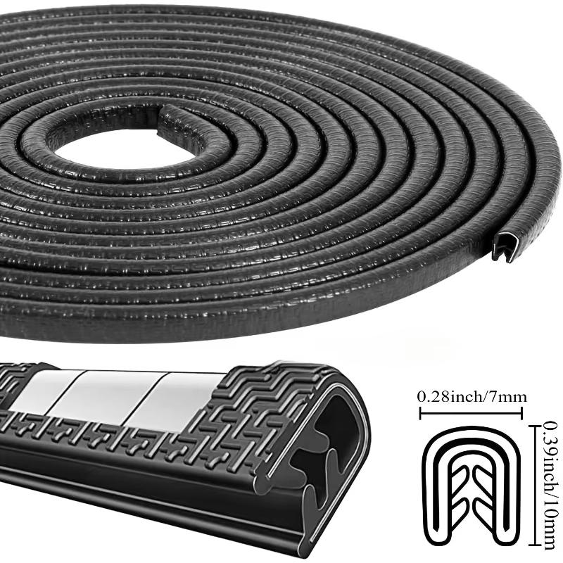 10M U-Shape Car Door Edge Protector Guard Rubber Seal Strip Universal Anti-Collision Weatherstrip for Sedan SUV Trunk No Glue Interior Mirrors 6