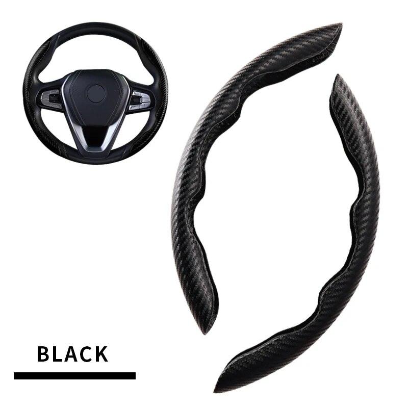 Carbon Fiber Look Universal Car Steering Wheel Booster Cover Non-Slip Interior Deocration Cover Accessories