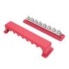 8 Positions Bus Bar 600A High Current M10 Studs Electrical Busbar Power Distribution Block for Car RV Marine Yacht Red