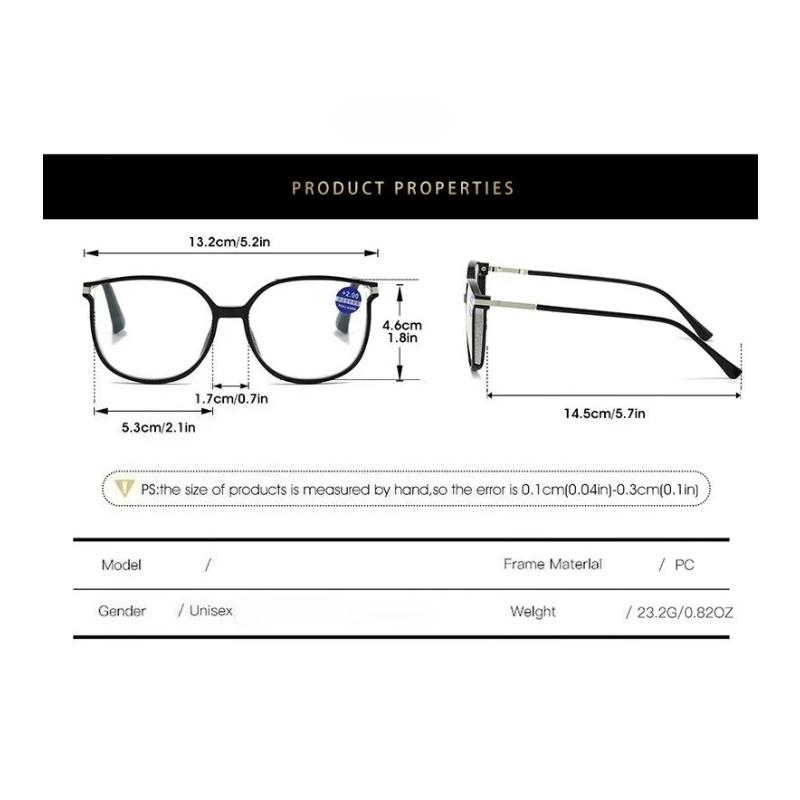 Anti Blue Light Reading Glasses for Women Stylish Large Frame Eyeglasses Set with Diamonds Presbyopic Plano Lenses Eyewear