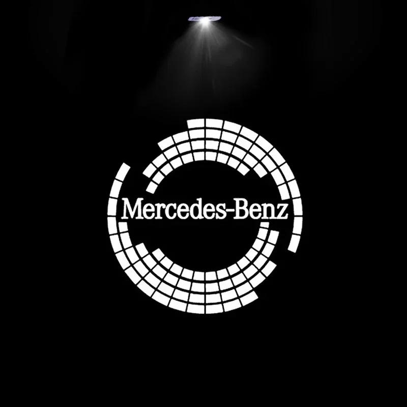 2pcs Car Door Welcome Light Logo Emblem For Mercedes Benz A C E GLC GLA GLE GLB Class W177 W205 W212 W213 X253 X156 W166 X247