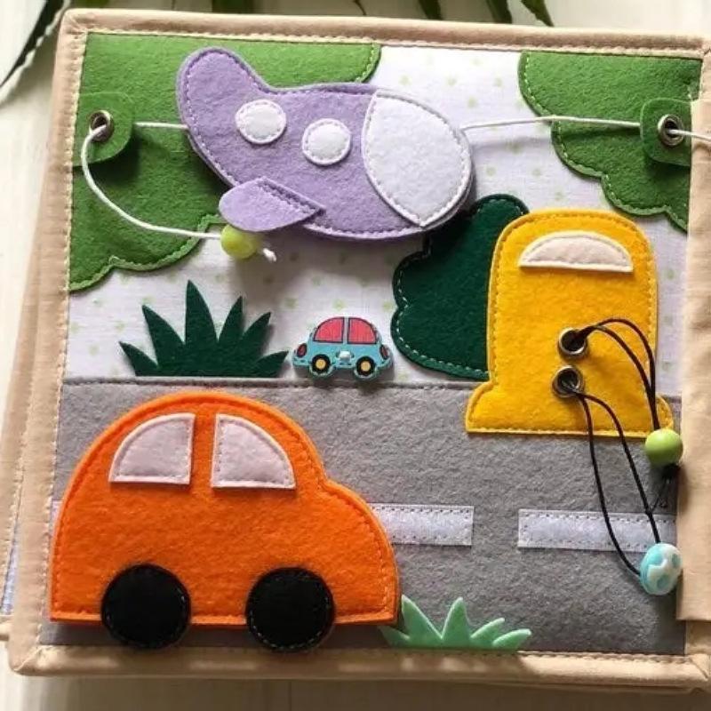 Montessori Giraffe Cloth Book Quiet Baby Toys Busy Board 3D Felt Book Early Educational Habits Knowledge Developing Toy for Kids