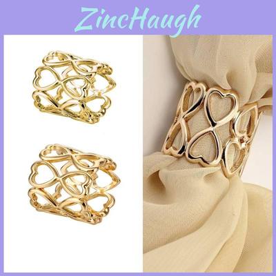 Elegant Double-layer Heart Scarf Ring Smooth Alloy Design For Women In Gold And Rose Gold