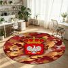 Poland Football Printed Round Crystal Velvet Rug Soft Non Slip Floor Carpet For Bedroom Holiday Gift