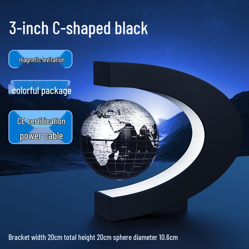 

Tianyu Luminous Magnetic Levitation Globe - Rotating C-shaped Night Light for Home or Office Decor Supports Custom Engraving