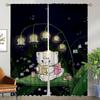 Elegant Room Curtains for Living Room Mikko Partition Halloween Decoration Shades Window Curtain Blackout Curtains 2 Pieces Home